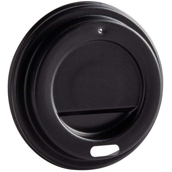 4 oz. Black Traveler Hot Cup Lid with Sip Hole - 1000/Case