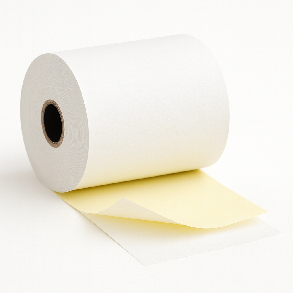 3" x 90' Carbonless 2-Ply Cash Register POS Paper Roll - 50/Case