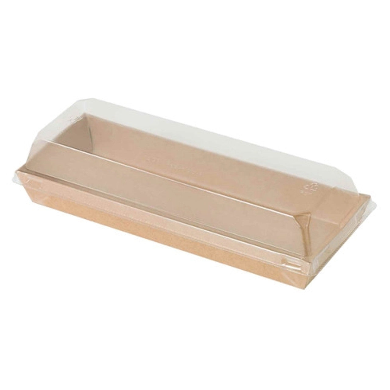 7.3" x 5" x 0.8" Kraft Bagasse Sushi Trays Containers - 300/Case