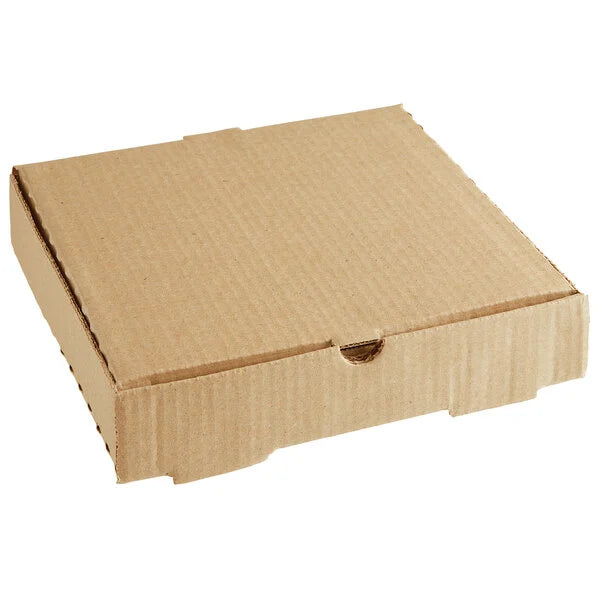 10" x 10" x 2” Kraft Corrugated Plain Pizza Boxes - 50/Bundle