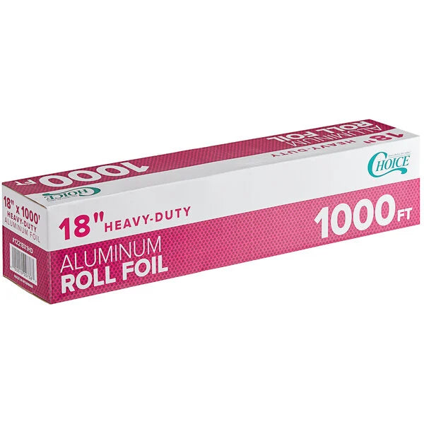 18" x 1000' Extra Heavy-Duty Food Service Aluminum Foil Roll - 1/Case