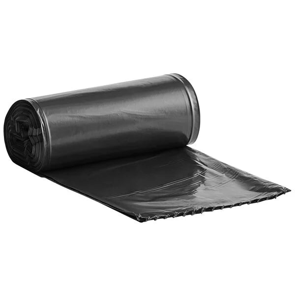 24" x 32" 0.8 Mil Black 12-16 Gallon Trash Bag /Can Liner - 500/Case