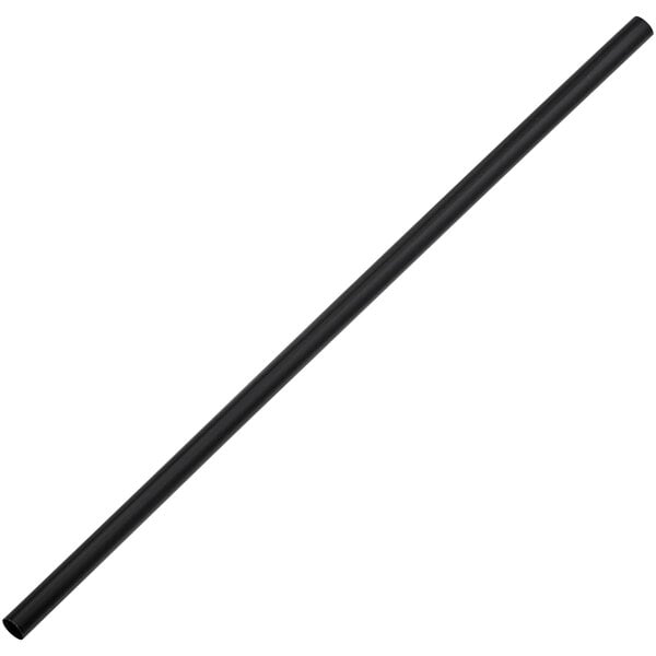 7.75" Black Jumbo Plastic Unwrapped Straws - 5000/Case