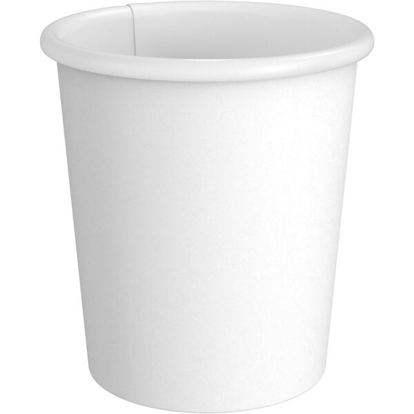 4 oz. White Single Wall Paper Hot Cups - 1000/Case