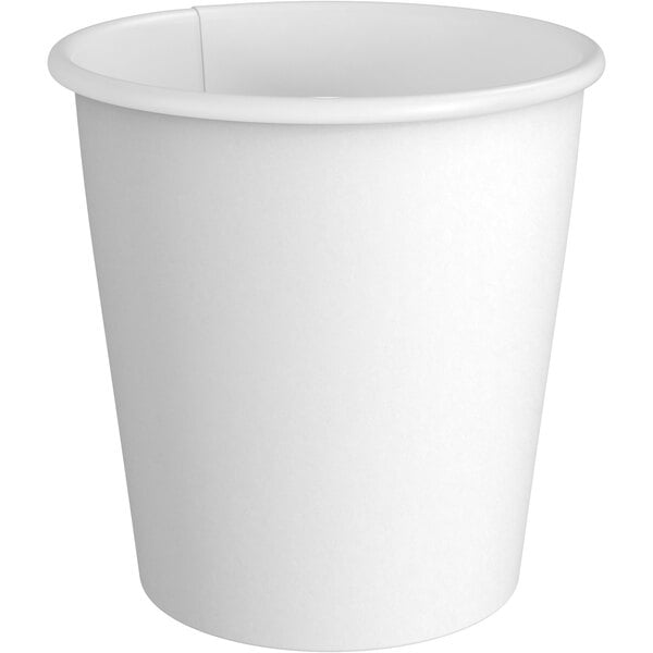 8 oz. White Single Wall Paper Hot Cups - 1000/Case