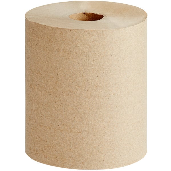 8" Kraft Hardwound Paper Towel, 800 Feet / Roll - 6/Case