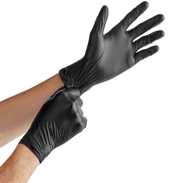 Large Black Nitrile Blend Gloves - 1000/Case