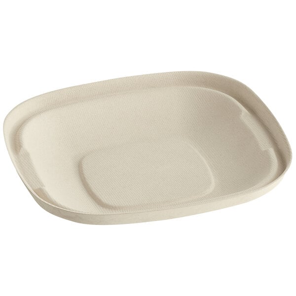 24 oz. Natural Bagasse Square Bowl Base - 300/Case