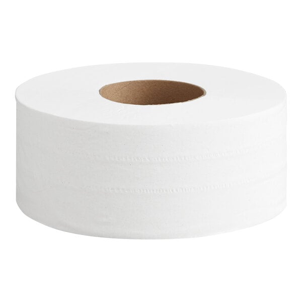 720' White 2-Ply Universal Jumbo Toilet Paper Roll with 9" Diameter - 12/Case