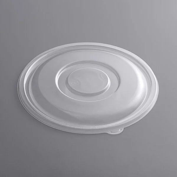 Clear PET Plastic Flat Lid for 160 oz. Round Bowls - 25/Case