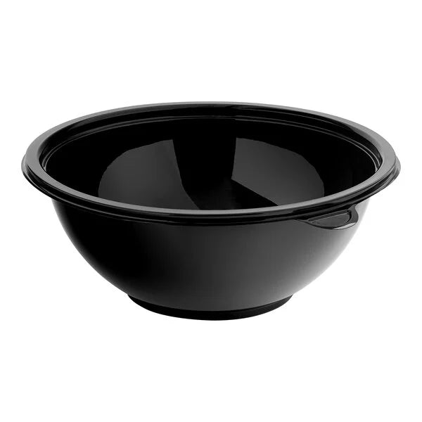 80 oz. Black PET Plastic Round Catering / Serving Bowl - 25/Case