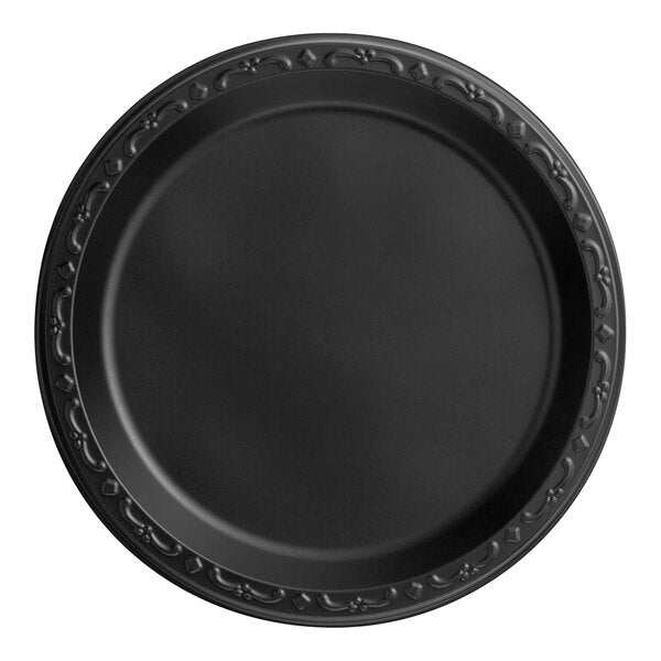 9" Round Black Mineral-Filled PP Plates - 400/Case