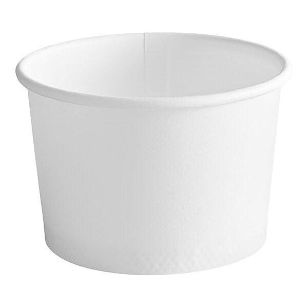 4 oz. White Paper Frozen Yogurt / Food Cup - 1000/Case