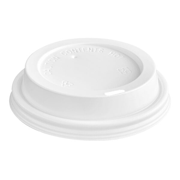 10-24 oz. White Hot Paper Cup Lid Standard Cups and 8 oz. Squat Cups - 1000/Case