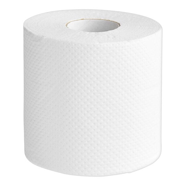 3 1/4" x 4" White Individually-Wrapped 2-Ply Standard 500 Sheet Toilet Paper Roll - 96/Case