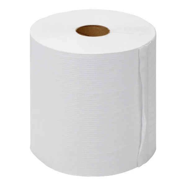 8" White Hardwound Paper Towel, 800 Feet / Roll - 6/Case