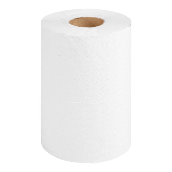 8" x 350' White Natural Hardwound Paper Towel Roll - 12/Case