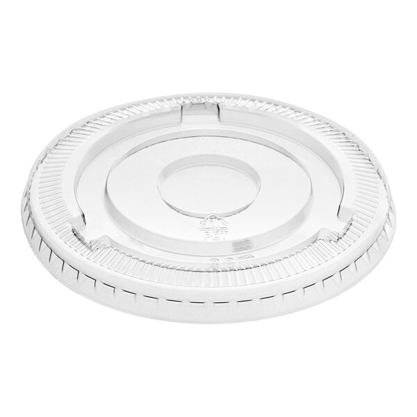 5-12 oz. No Slot Clear Plastic Flat Lid - 1000/Case