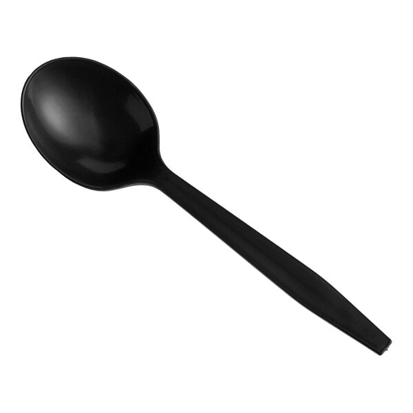 Black PP Plastic Heavyweight Spoons - 1000/Case