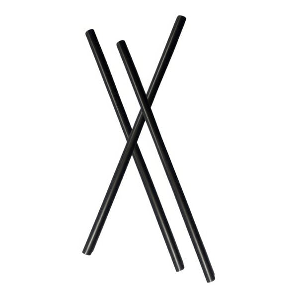 5.75" Black Jumbo Plastic Unwrapped Straws - 2500/Case
