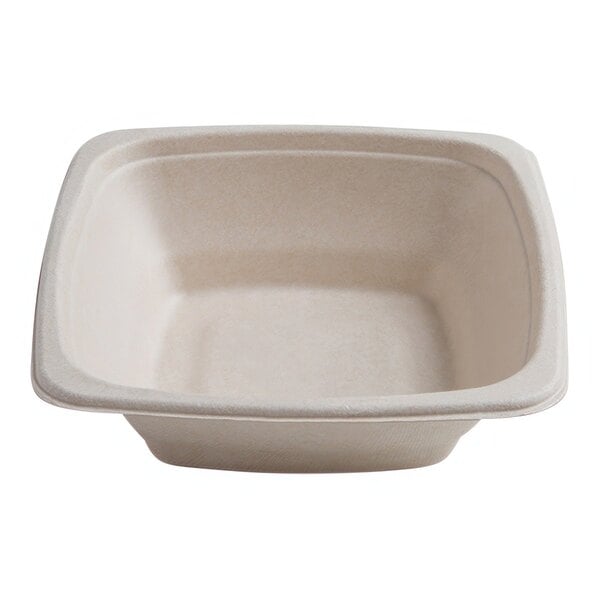 16 oz. Deep Kraft Bagasse Square Bowl Base - 600/Case