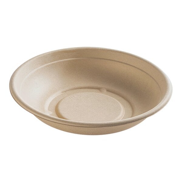 24 oz. Natural Bagasse Round Bowl Base - 300/Case