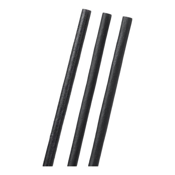 5.9" Black Standard Agave Unwrapped Straws - 2000/Case