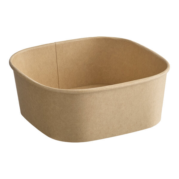 45 oz. Square Kraft Paper Bowl Container - 300/Case