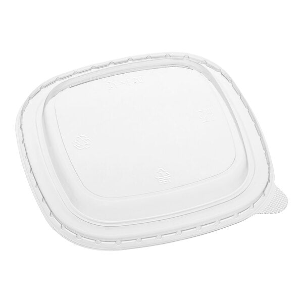 16-22 oz. Clear Square PET Paper Bowl Lid - 300/Case