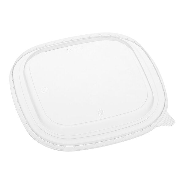 32-45 oz. Clear Square PET Paper Bowl Lid - 300/Case