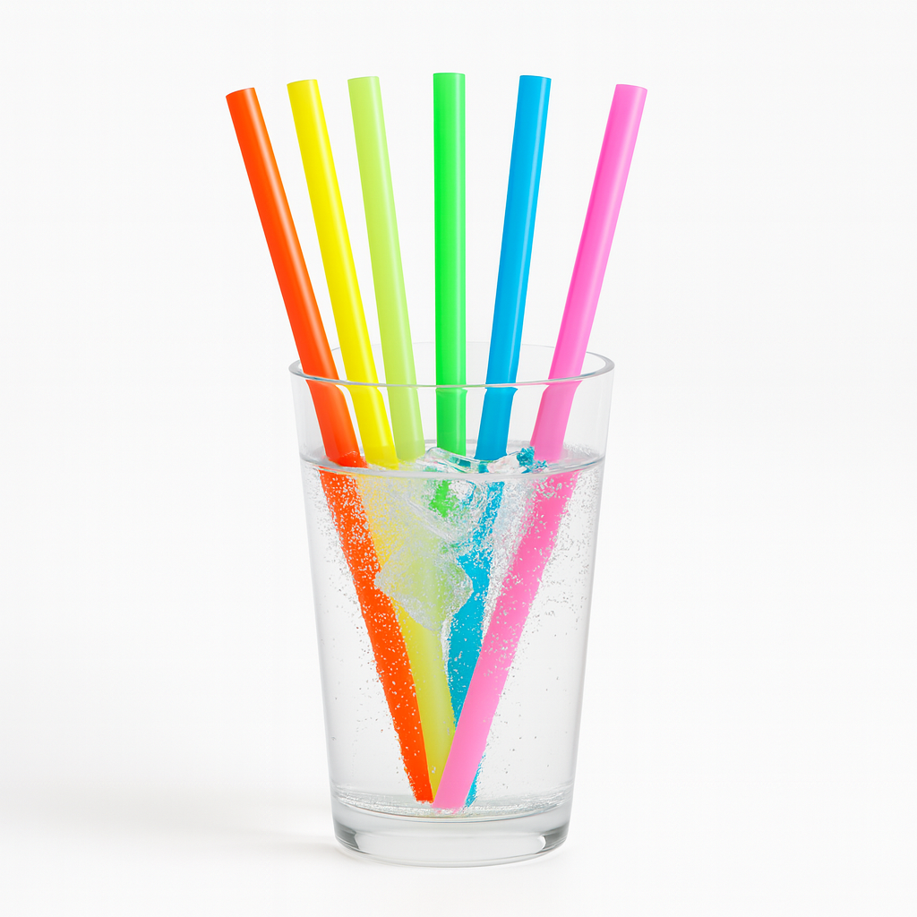 8.5" Neon Colossal Unwrapped Paper Straw - 4000/Case