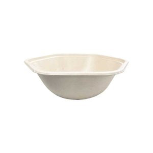 32 oz. Natural Bagasse Hexagon Bowl Base - 300/Case